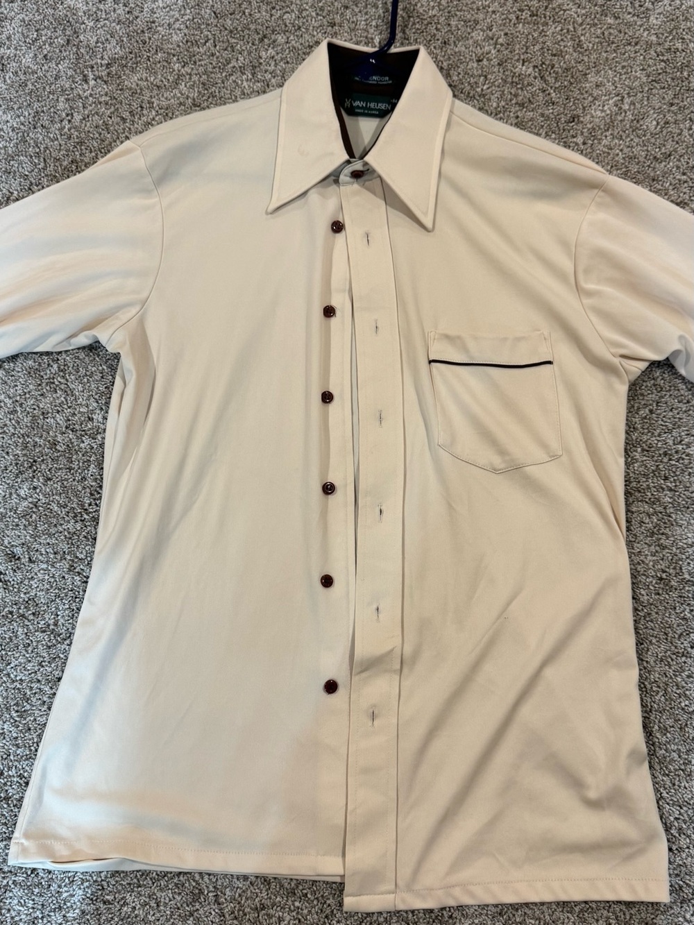 Vintage 1970βs cropped Van Heusen polyester shirt jacket